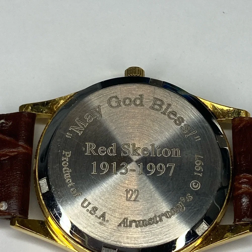 Red‎ Skelton Commemorative Wrist Watch Leather Band Armstrong’s 1997 NH